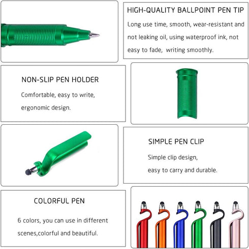 Stylus Pen, SITAKE 12 Pcs Multifunctional 3 in 1 Phone Holder + Capacitive Stylus + Ballpoint Pens, Mobile Phone Stand Stylus Pens for All Touch S...