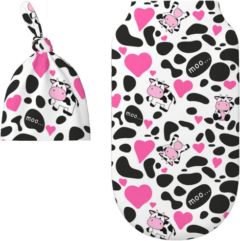 Cow Print Swaddle Blankets Newborn Receiving Blanket Baby Swaddle Wrap Soft Sleeping Sack for Baby Girls Boys...