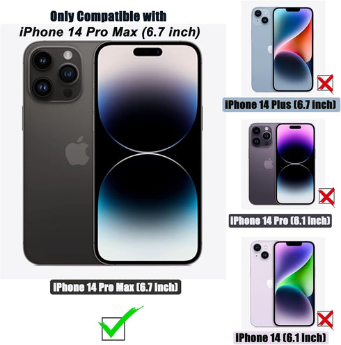 for iPhone 14 Pro Max Case Glitter Magnetic Compatible with MagSafe Full Camera Lens Protection Luxury Plating Cute Bling Clear Shockproof Slim Ph...