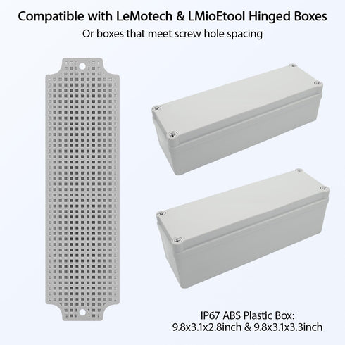 LeMotech Junction Box Mounting Plate ABS Plastic Internal Panel w/Screws for Installation on Electrical Box with Latches 9.4"x2.59"...