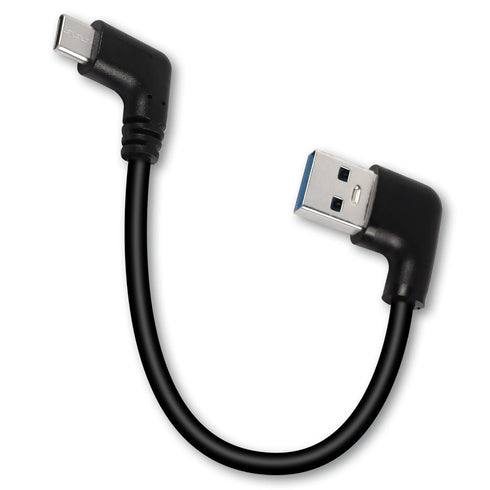GELRHONR 90 Degree USB Type C Cable, 18W Fast Charging USB A to USB C Cable (Black-Left-0.25M)...