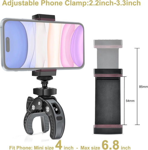 UTEBIT Bike Camera Mount with 1/4" Screw Bicycle Camera Clamp for Bike,Motorcycle, Gopro,Electric Vehicles,360° Rotation Handlebar Action Camera S...