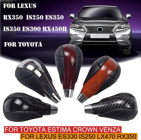 Automatic Leather with Walnut Wood Gear Shift Knob for Lexus ES300h ES350 GS350 GS450h IS350 LS460 LS600h RX350 RX450h (Red Wood)...