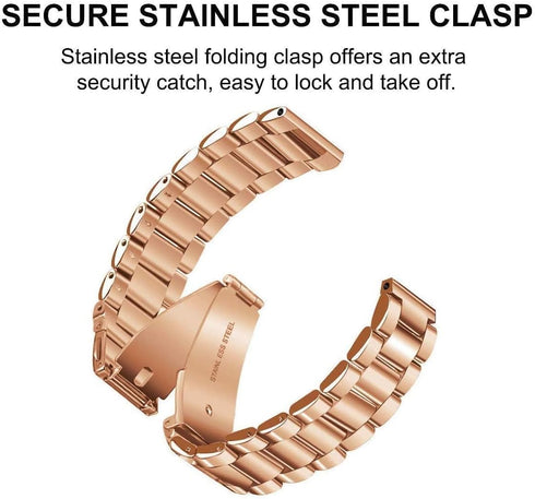 valkit Compatible with Samsung Galaxy Watch 7/5/4 40mm 44mm Band/Galaxy Watch Pro 5 45mm/Galaxy Watch 3 41mm Band 2 Pack 20mm Stainless Steel Wris...