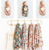 Baby Girl Newborn Receiving Blanket Swaddle Blanket Beanie Hat Wooden Card Set Baby Swaddle Nursery Swaddle Wrap...