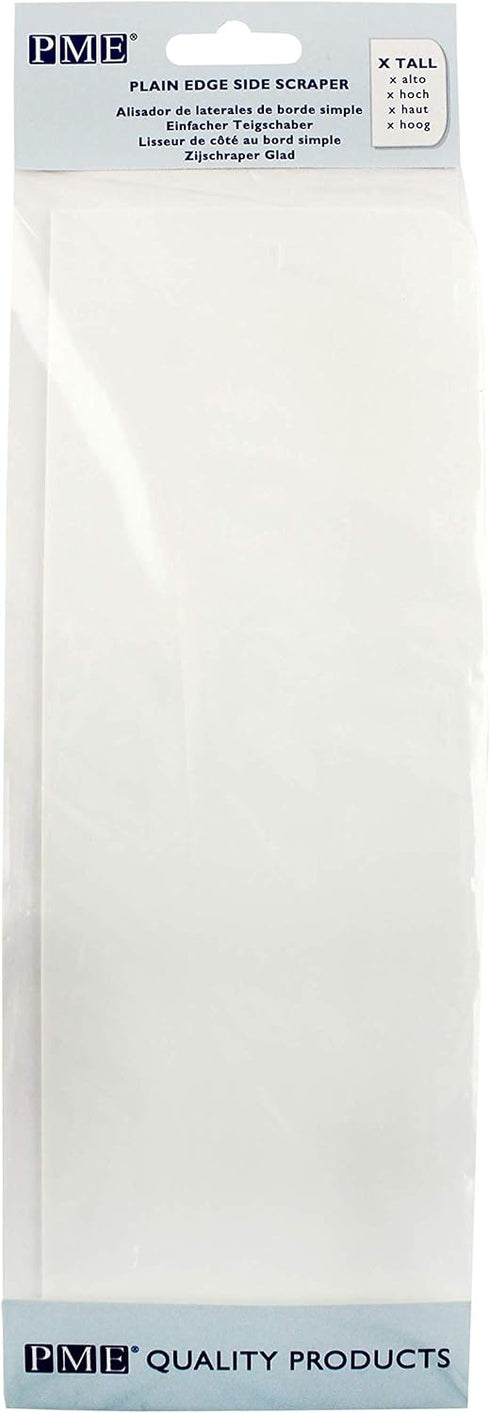 PME Tall Cake Plain Edge Plastic Side Scraper 10 x 9.3 Inces, White, Standard...