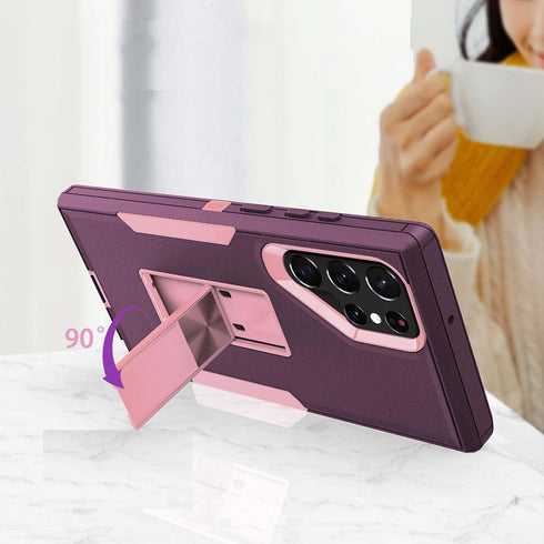 Designed for Samsung Galaxy S22 Ultra Case with Stand, Drop Protection work with Magnetic Car Mount, Dustproof light waterproof,Hybrid Hard PC Kic...