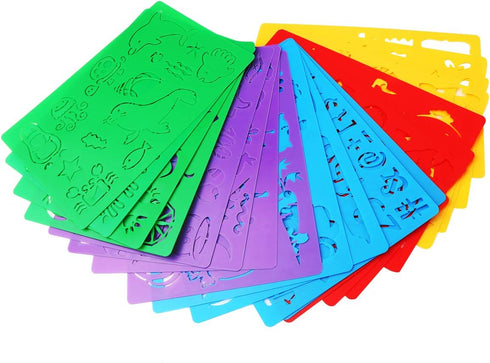 Kids Drawing Stencils Set , 20 Pcs Plastic Stencil Kit 300+ Patterns Drawing Templates for Girls & Boys Gift and Card Making...