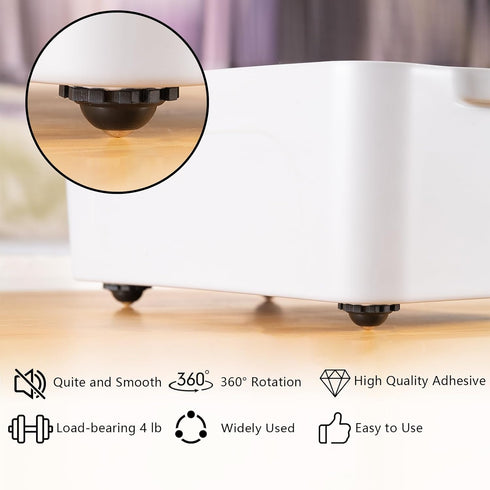 Self Adhesive Caster Wheels Modular Ball Casters for Kitchen Appliances 360° Rotation Swivel Wheel, DIY Assemble Sliders for Trash Can, Storage Bo...