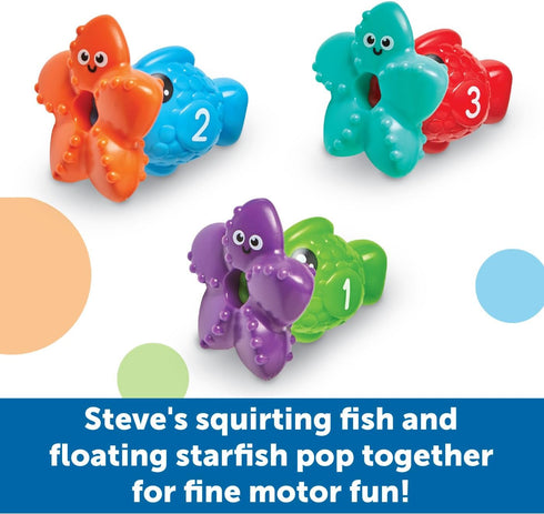 Learning Resources Steve The Scoop & Splash Shark, 7 Pieces, Ages 18 Months+, Toddler Learning Toys, Baby Toys ,Toddler Bathtub,Pool Toys, Water T...