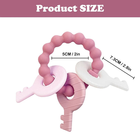 YAPROOM Silicone Teething Keys for 6-18 Month Baby, Infants Toddler Toy Keys, Cute Keys Teether Ring, Soft Teether Toys for Baby Girl...