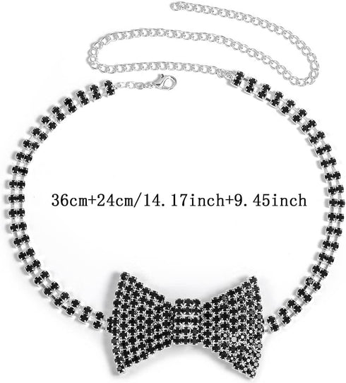 Sethain Boho Rhinestone Choker Necklace Silver Crystal bowknot Necklaces Party Jewelry Accessories for Women and Girls...