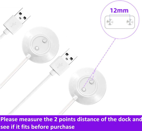 Rose Charger, Replacement Rose Standing Base Dock Station, Magnetic Fast Charging USB Cable Charger for Rose - 2 Pack, 2.5Ft...