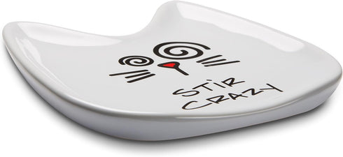 Pavilion Gift Company Blobby Cat, Cat Spoon Rest "Stir Crazy", 5", White...