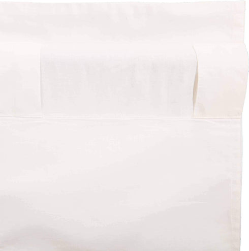 Simple Life Flax Antique White Farmhouse 16"x72" Valance Rod Pocket Cotton Linen Blend Solid Color Hanging Loops Kitchen Window Curtains...