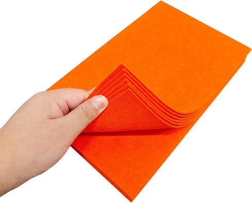 Jtnohx Stiff Craft Felt Sheets, 2mm Thick Felt Fabric for Crafts, 12pcs 7 x 11.3 inch Color Felt Squares for Sewing (Orange)...
