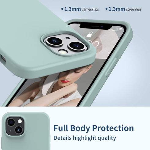 FUNMIKO Compatible with iPhone 14 Case with Screen Protector,Silky Liquid Silicone Case, Scratch Proof Soft Microfiber Lining,Slim Fit Shockproof ...