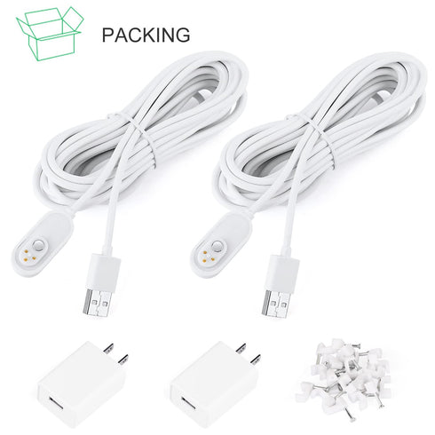 ALERTCAM 2Pack 16.4Ft/5m Power Cable for Arlo Pro 3/Arlo Pro 4/Arlo Pro 5S/Arlo Ultra/Arlo Ultra 2 Camera, Weatherproof Outdoor Magnetic Charging ...