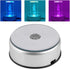 LED Colorful Lighted Display Base LED Colorful Light Unique Rotating Crystal Display Base Stand Holder with AC US Adapter Silver...