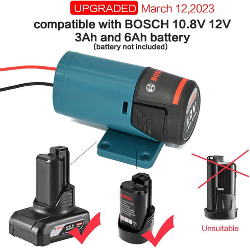 Power Wheels Adapter for Bosch 10.8V 12V Battery Holder Wall Mount, Power Connector,Power Tool DIY Battery Connector (Battery not Included) 1pcs...