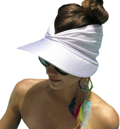 Women Visor Ponytail Sun Hat UPF 50+ UV Protection Wide Brim Beach Cap Summer Hat Outdoor…...
