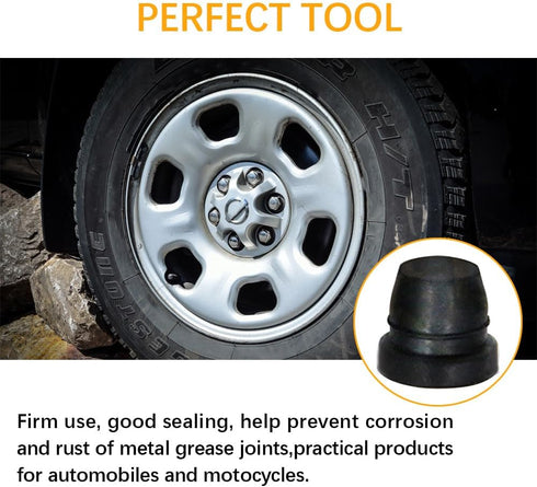 18PCS Black Brake Dust Cover, Rubber Dust Stem Cover, Grease Fitting Caps, Brake Caliper Bleeder Cap, Brake Bleeder Screw Cap, Rubber Dust Cover f...