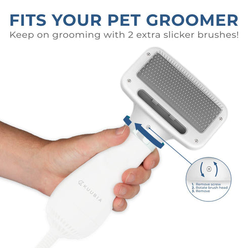 2pcs Replacement Slicker Brushes Pet Hair Dryer | Stainless Steel Soft Pins | Spare Brush Heads for Dog & Cat Grooming...