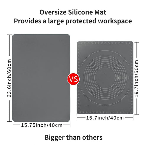 Extra Large Silicone Table Mat, Genuine Food-Grade Silicone Mat for Crafts Kids Dinner Placemat Desk Countertop Waterproof Protector Heat Insulati...