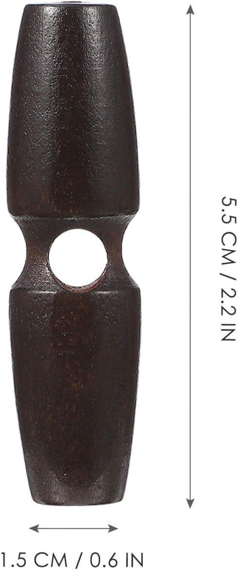 Wood Toggle Buttons 20pcs Horn Toggle Dark Brown Wooden Buttons for Sewing Craft Sew- On Toggles Closure for Sewing Clothing Craft DIY Accessories...