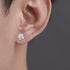 D.Bella Stud Earrings Fake Cubic Zirconia Diamond Earrings for Women Men Silver...