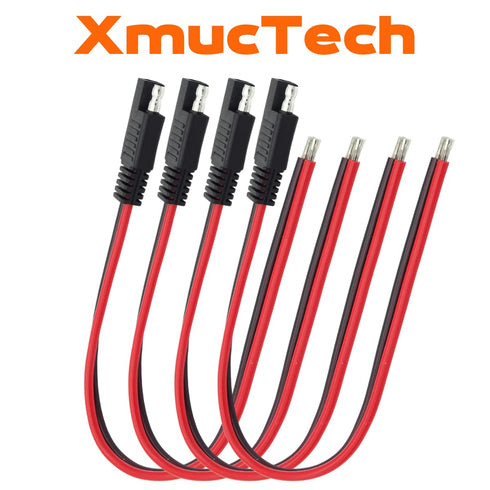 4 PCS 1 Feet 14AWG SAE Connector Quick Disconnect Plug Extension Cable, SAE Extension Cable for Automotive, RV, Motorcycle Cars Tractor, Solar Pan...