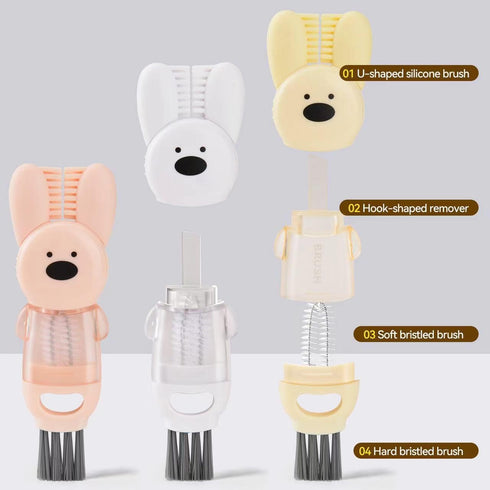 4 in 1 Cup Lid Cleaning Brush,New Crevice Cleaning Brush,Multifunction Bottle Cup Lid Brush,Water Bottle Cleaner Brush for Tight Spaces Cup,Portab...