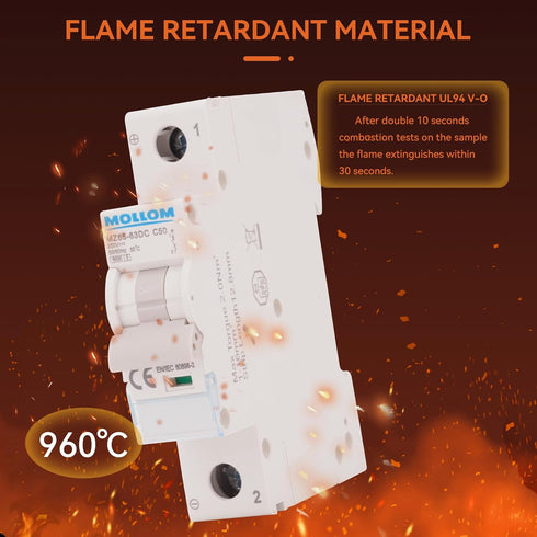 AC 1 Pole Miniature Circuit Breaker, 110V-240V 20Amp, Scene Visualization Custom MCB Thermal Magnetic Trip, 6KA Breaking Capacity for Solar AC Sys...