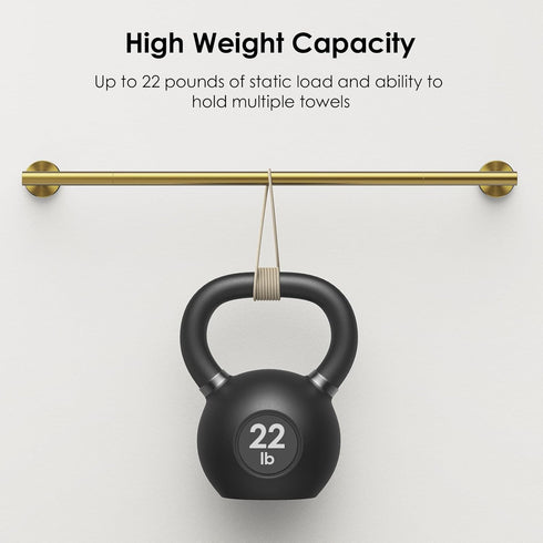 FORIOUS Towel Bar 14 Inch Center to Center, Brushed Gold Bathroom Towel Rack 304 Stainless Steel, Wall Mounted Towel Holder for Bathroom, includes...
