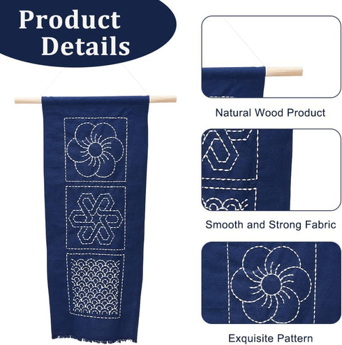 WEBEEDY Sashiko Kit DIY, 2 Sets Sashiko Wall Hanging Decor Traditional Japanese Embroidery Kit with Complete Sewing Accessories......