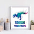CHIEN-CHI LILI Wash Your Hands Dinosaur Bathroom Art Prints Set of 4(8”X10”), Motivational Quote Bathroom Room Decor for Kids Girls Boys Daughter ...