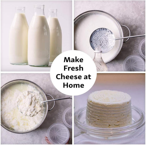 Country Trading Co. Cheesemaking Molds Set of 5 - Ricotta Cheese Draining Baskets for Home Cheese making Made in Italy...