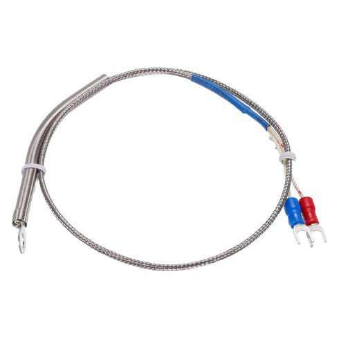 MECCANIXITY K Type Thermocouple Temperature Sensor PT100 5mm Ring High Temperature Probe 1.6ft Wire 0 to 600°C(32 to 1112°F) Stainless Steel...
