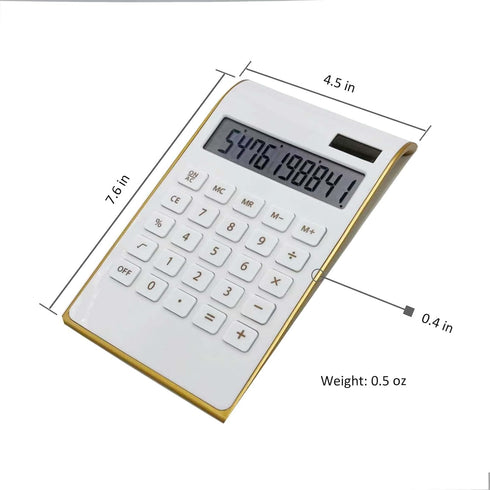 Solar Gold Calculator Standard Function Desktop Calculator LCD 10-Digit Desktop Calculator for Office, Home...