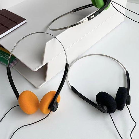 Orange Retro Over-Ear Headphone,Vintage Feelings Underwire Headphone,Retro Lightweight Earphones,Hi-Fi Stereo Earphone Headset,Walkman Headphone,f...