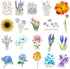 Flowers Stickers Set, Gift for Kids Teen, Cute Waterproof Vinyl Decals for Travel Luggage Suitcase Laptop Water Bottle Skateboard Bike Helmet Guit...