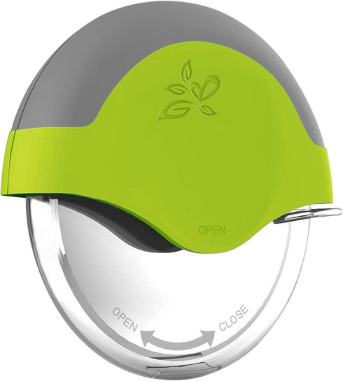 Green Pizza Cutter Wheel with Protective Blade Cover, improved, Super Sharp, Easy To Use and Clean, Slicer, Ergonomic Rubberized Grip, heavy dutty...