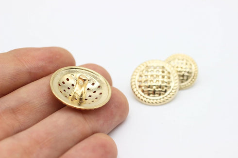 Weave Gold Metal Shank Buttons - 12 Pcs - 3 Size Options - Luxury Weave Metal Shank Buttons for Men Women Blazer Coat Uniform Shirt Suit and Jacke...