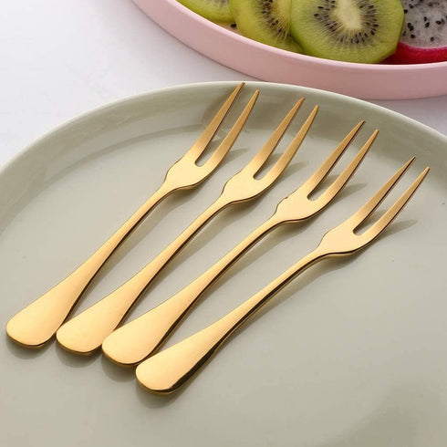 Comicfs 20-Piece Stainless Steel Forks, 5.3 Inches, Seafood Crab Forks Escargot Fork 2 Prong Tasting Appetizer Forks Dessert Cocktail Salad Fruit ...