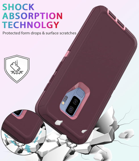 for Samsung Galaxy S9 Plus Case,Shockproof Dropproof for Samsung S9 Plus Case,Heavy Duty Protective Galaxy S9 Plus Csae,S9 Plus Case 6.2 Inch(Purp...