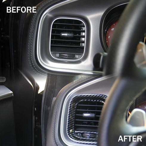 crosselec Carbon Fiber Air Vent Cover AC Outlet Trim kit for Dodge Charger 2015+...