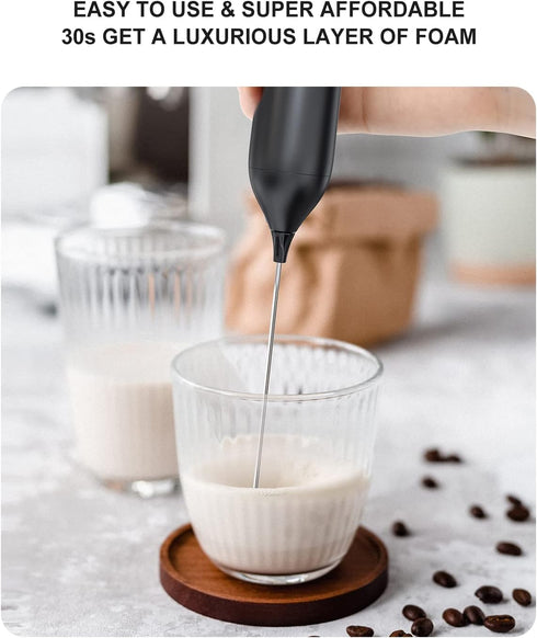 Milk Frother Handheld, ESCLAP Rechargeable Frother for Coffee, Electric Whisk Drink Mixer Handheld for Cappuccino, Frappe, Matcha, Hot Chocolate...