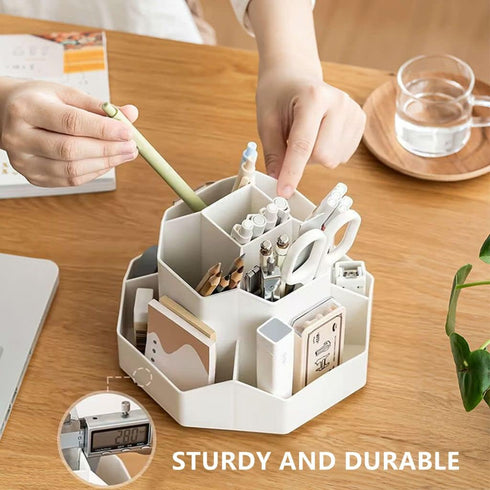 Pencil Holder Rotating Pen Organizer 9 Slots 360-Degree Rotation Pencil Pen Organizers for Office Desk, Desktop Storage Pen Organizers Stationery ...