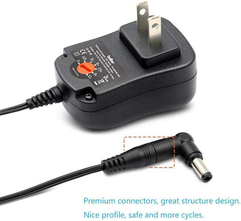 Belker 12W Universal 3V 4.5V 5V 6V 7.5V 9V 12V AC DC Adapter Power Supply for Household Electronics Router Speaker Smart Phone Tablet CCTV IP Came...