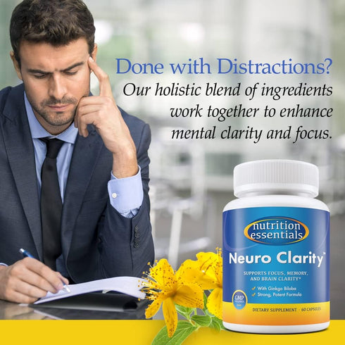 Nutrition Essentials Nootropic Brain Support Supplement - Caffeine-Free Capsules That Support The Brain - Brain Support Pills with St. John's Wort...